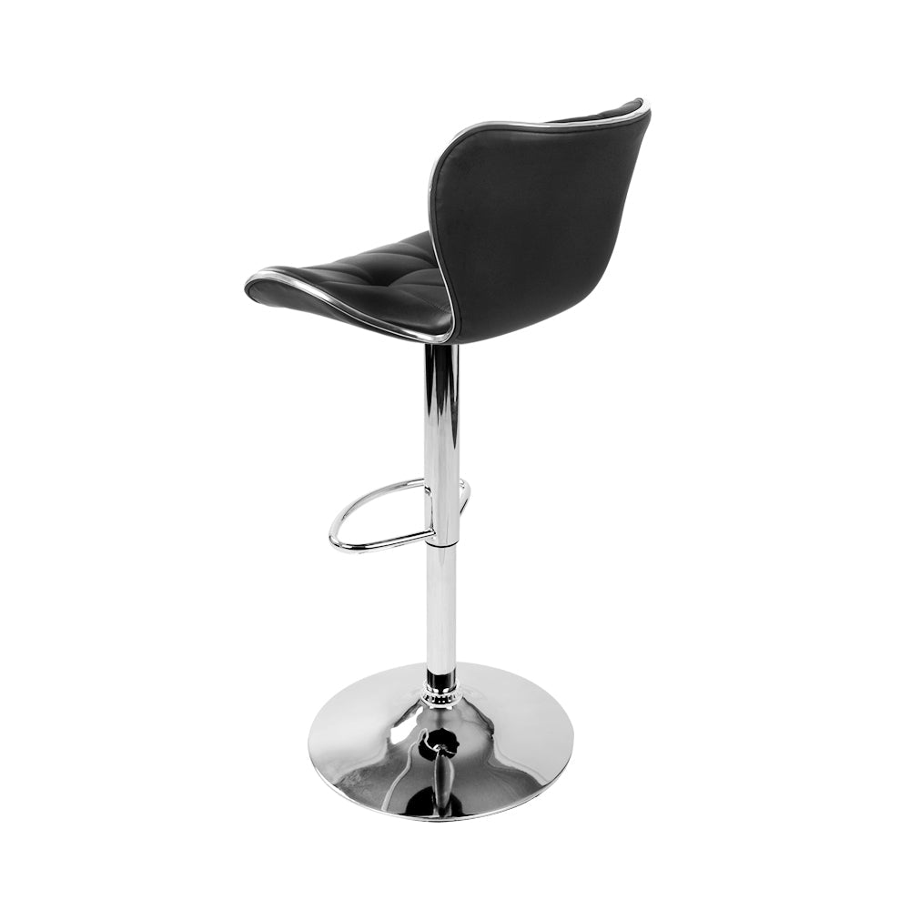 Artiss 2x Bar Stools Gas Lift Leather Seat Black - Cosy Abode