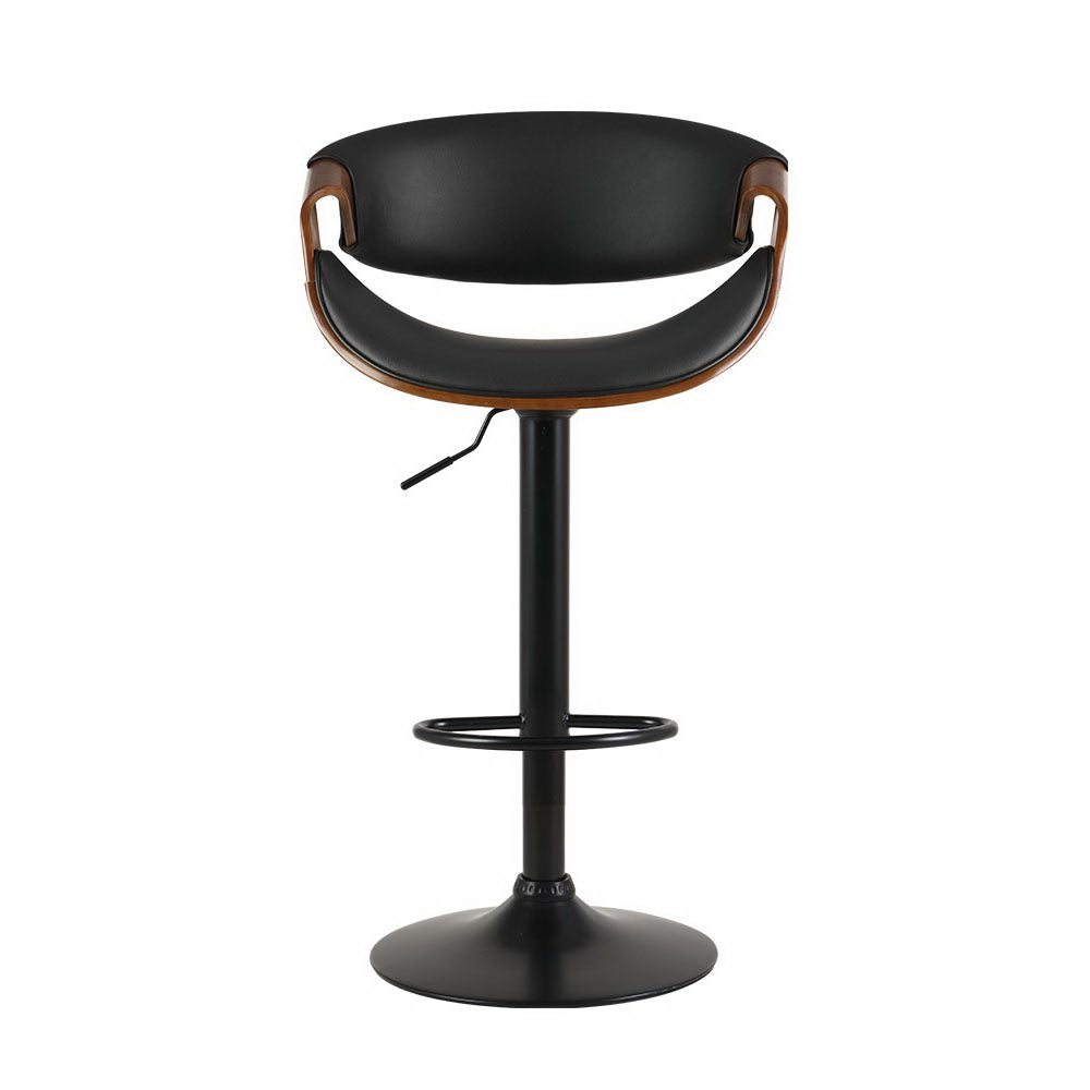 Artiss 2x Bar Stools Gas Lift Leather w/Armrest - Cosy Abode