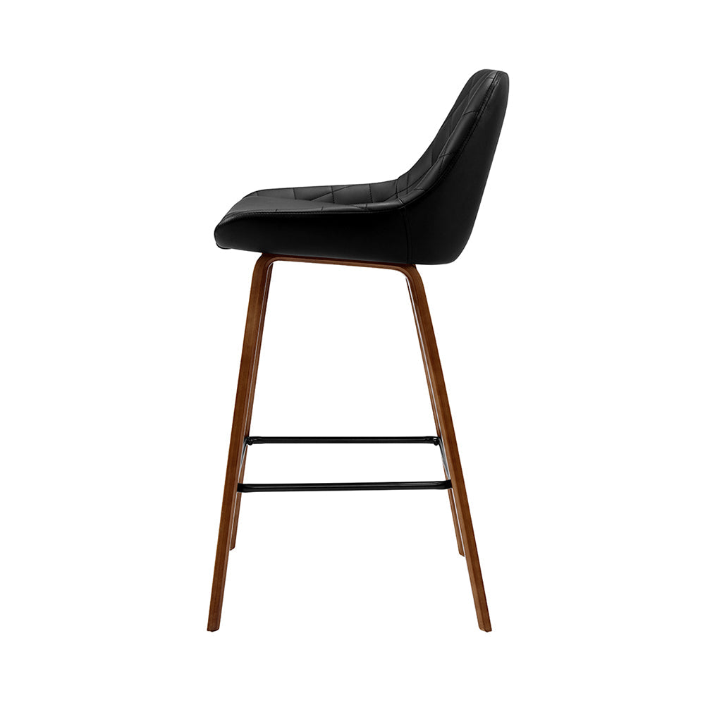 Artiss 2x Bar Stools PU Seat Wooden - Cosy Abode
