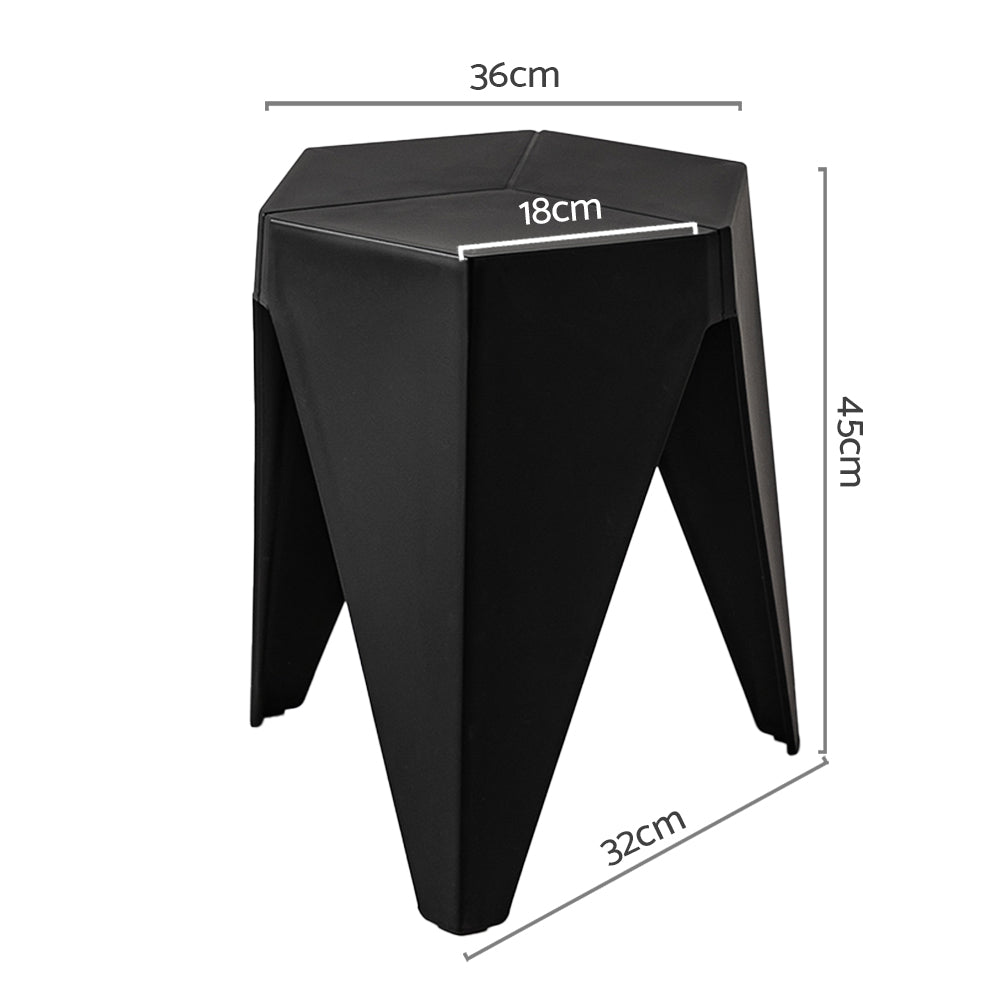 Artiss 2x Bar Stools Puzzle Plastic Foot Stool Black - Cosy Abode
