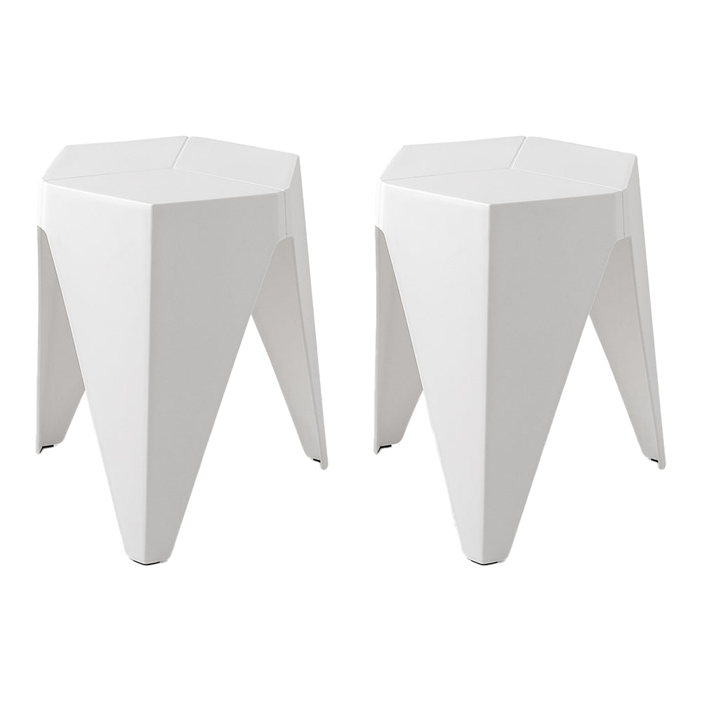 Artiss 2x Bar Stools Puzzle Plastic Foot Stool White - Cosy Abode