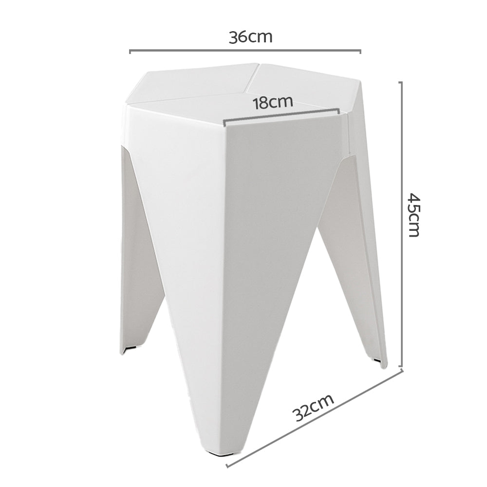 Artiss 2x Bar Stools Puzzle Plastic Foot Stool White - Cosy Abode