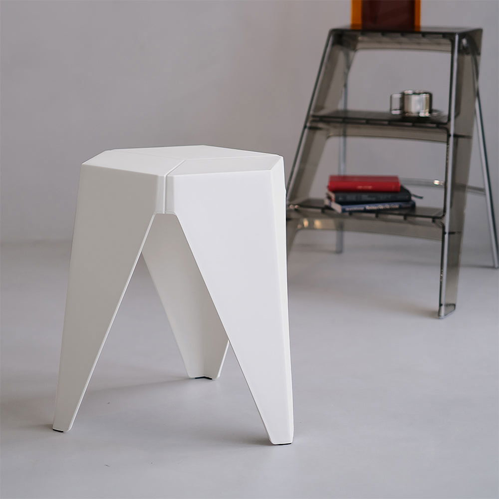 Artiss 2x Bar Stools Puzzle Plastic Foot Stool White - Cosy Abode