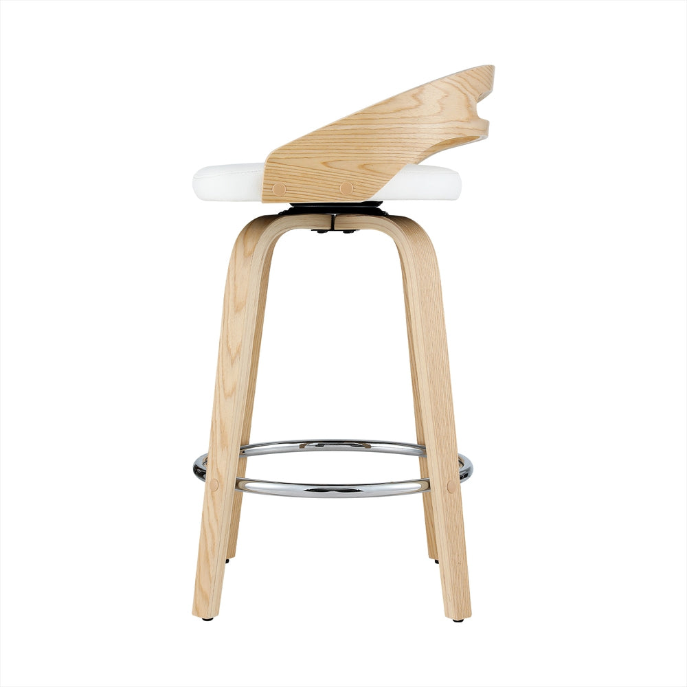 Artiss 2x Bar Stools Swivel Dining Chairs Low Back Counter Seat PU Cushion - Cosy Abode
