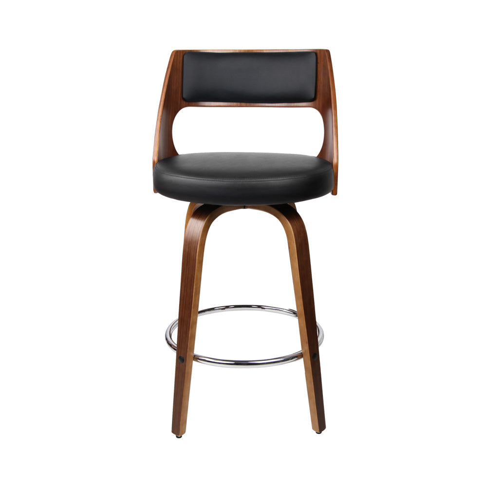 Artiss 2x Bar Stools Swivel Leather Chair 65cm - Cosy Abode