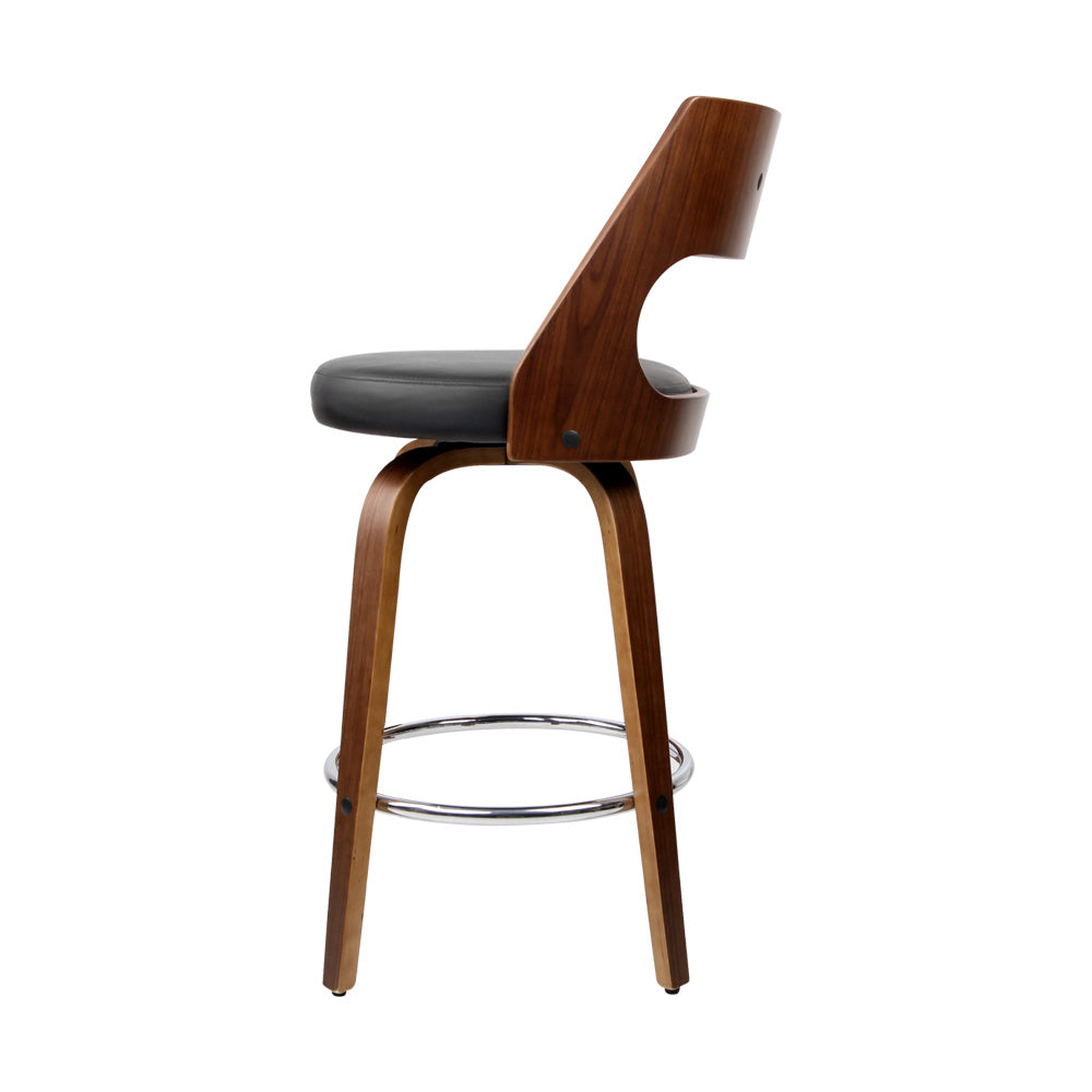 Artiss 2x Bar Stools Swivel Leather Chair 65cm - Cosy Abode