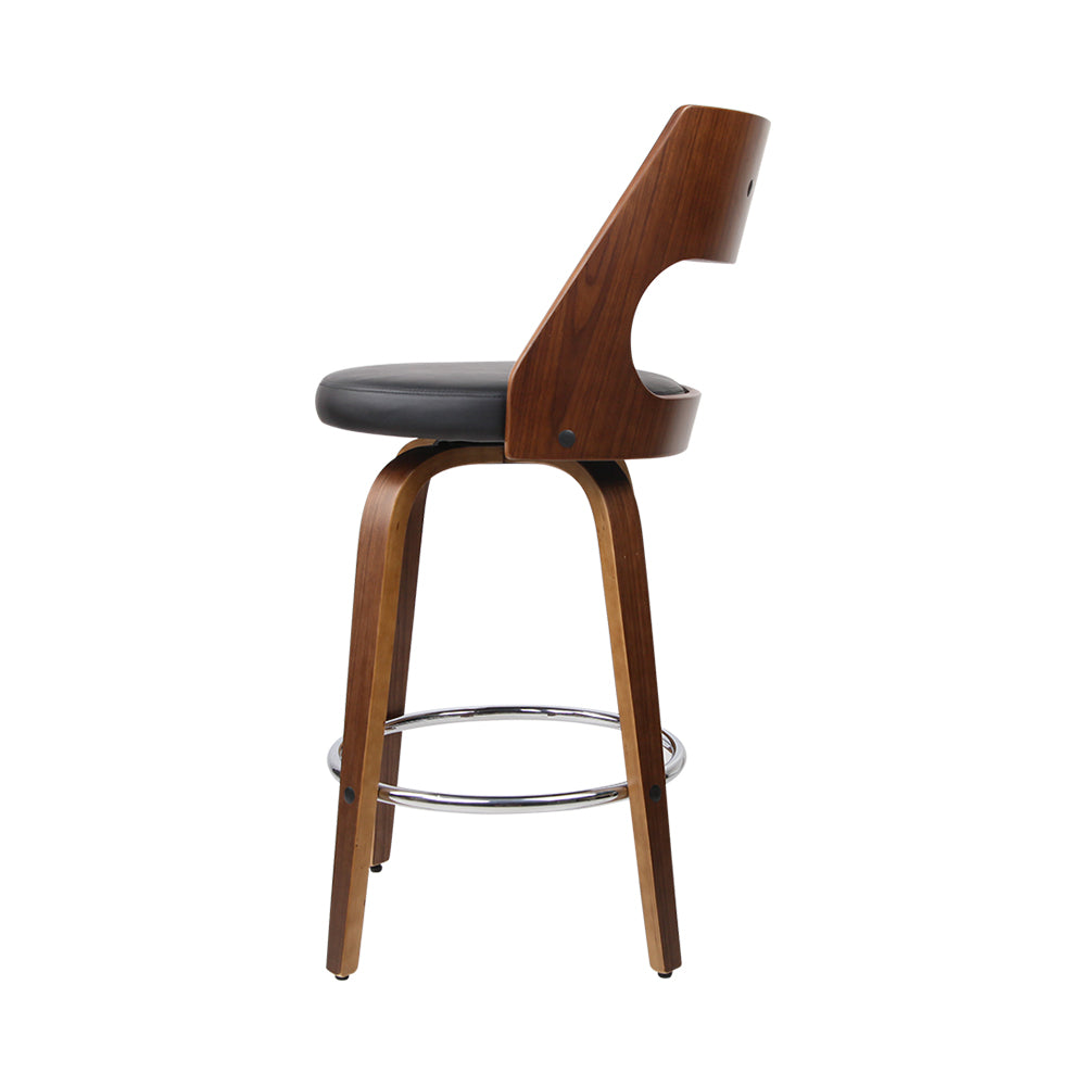 Artiss 2x Bar Stools Swivel Leather Chair 76cm - Cosy Abode