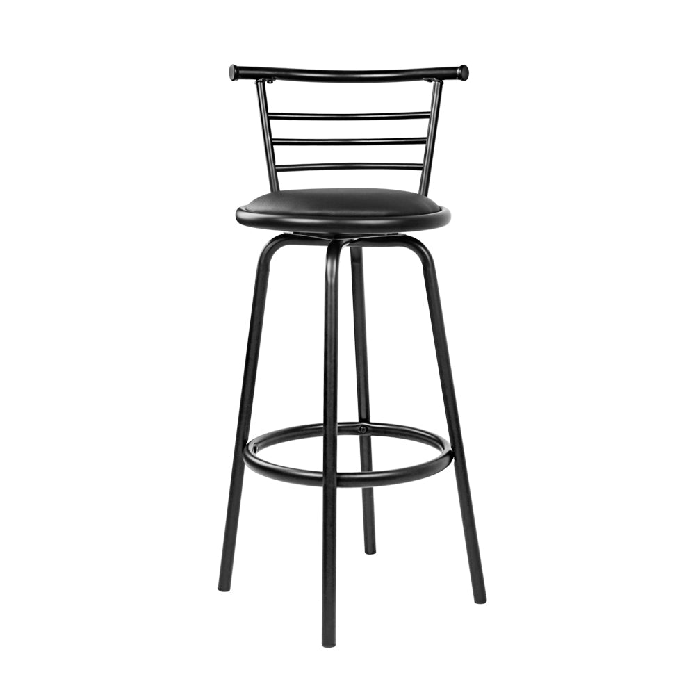 Artiss 2x Bar Stools Swivel Leather Padded Metal - Cosy Abode