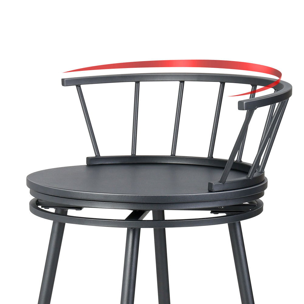 Artiss 2x Bar Stools Swivel Metal Chairs - Cosy Abode
