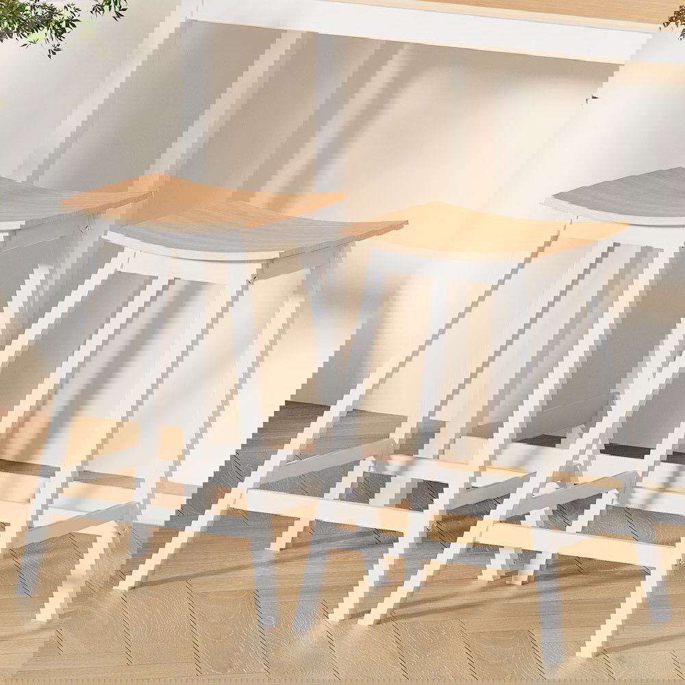 Artiss 2x Bar Stools Wooden Chairs Oak - Cosy Abode