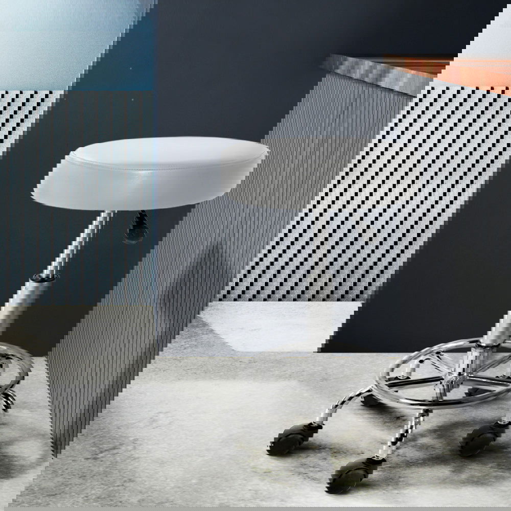 Artiss 2x Salon Stool Round Swivel Chair White - Cosy Abode