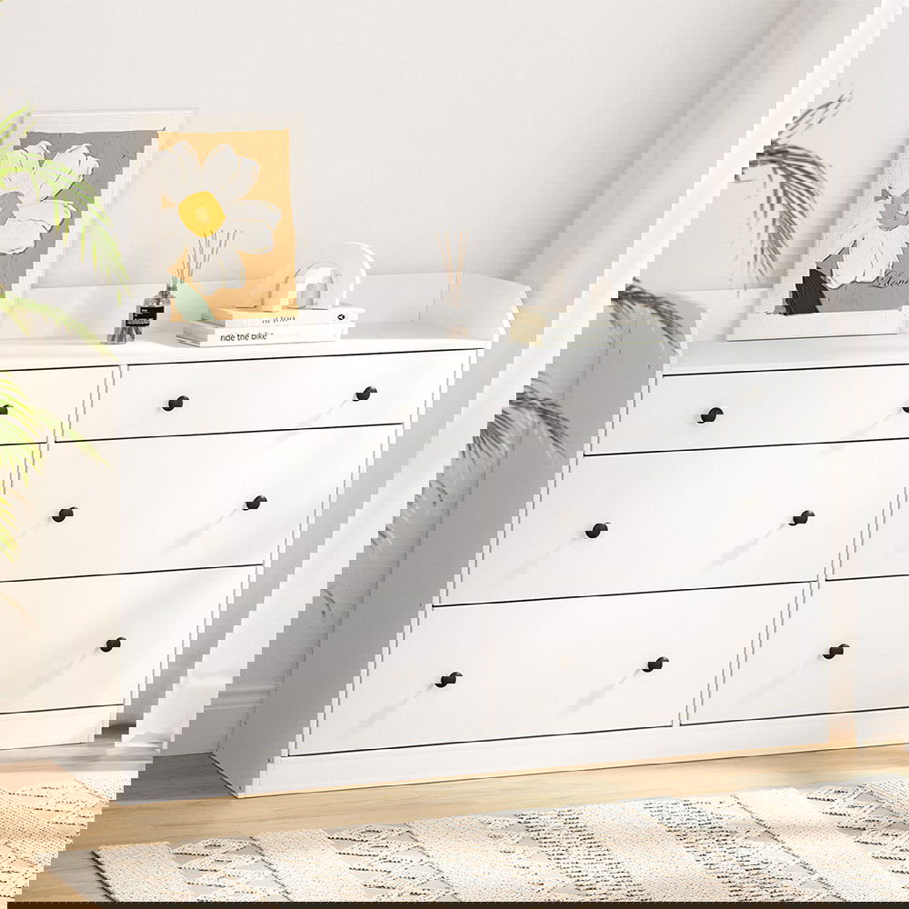 Artiss 6 Chest of Drawers - PETE White - Cosy Abode