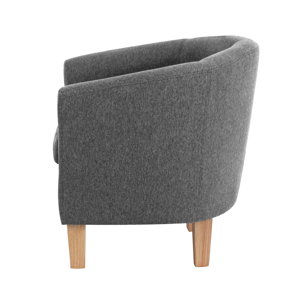 Artiss Abby Fabric Armchair - Grey - Cosy Abode