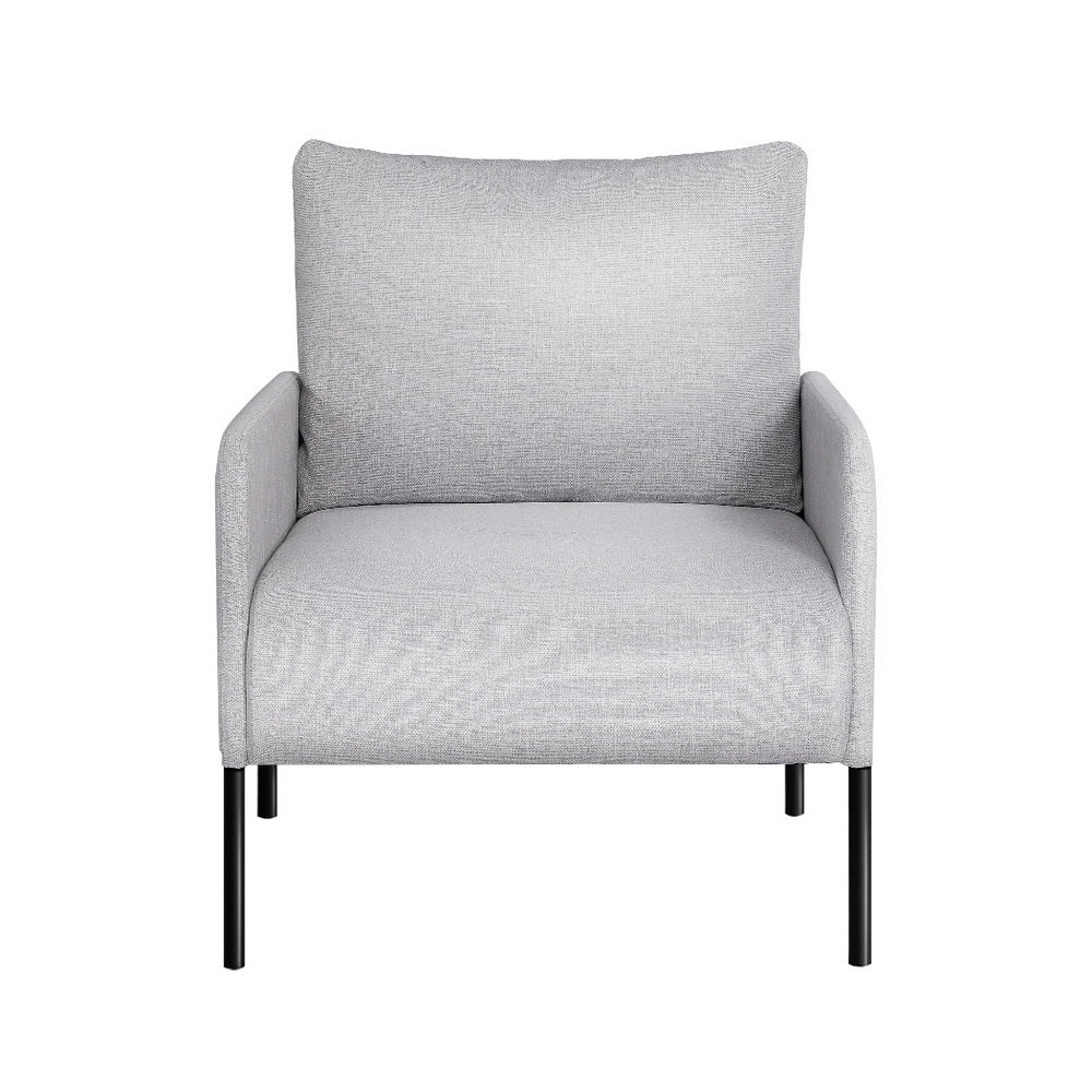 Artiss Armchair Accent Chair Pillow Fabric Grey - Cosy Abode