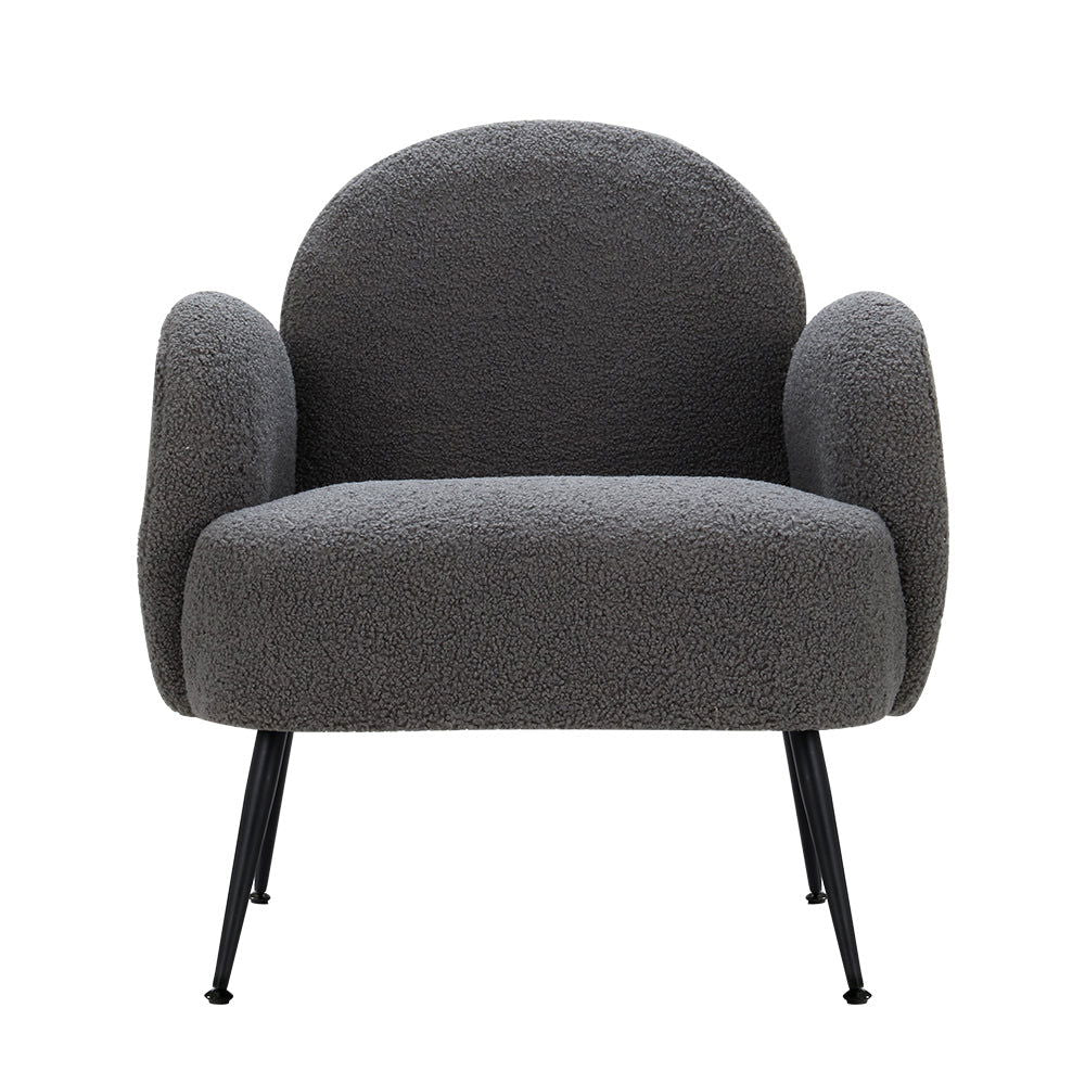Artiss Armchair Boucle Charcoal Hanes - Cosy Abode