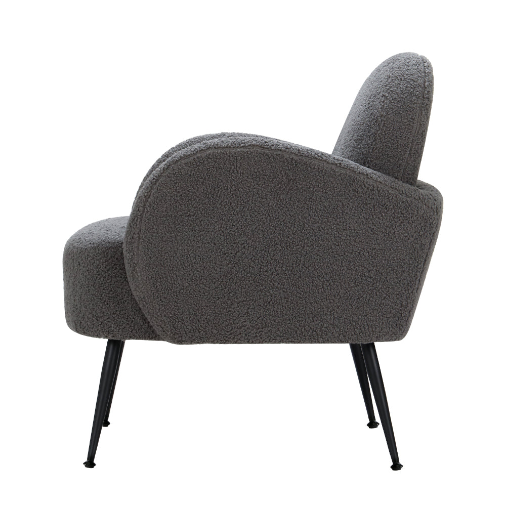 Artiss Armchair Boucle Charcoal Hanes - Cosy Abode