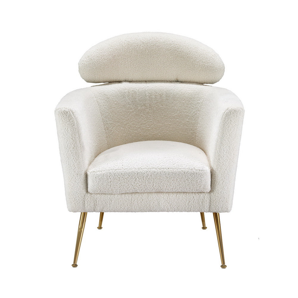 Artiss Armchair Boucle Fabric White Yoli - Cosy Abode