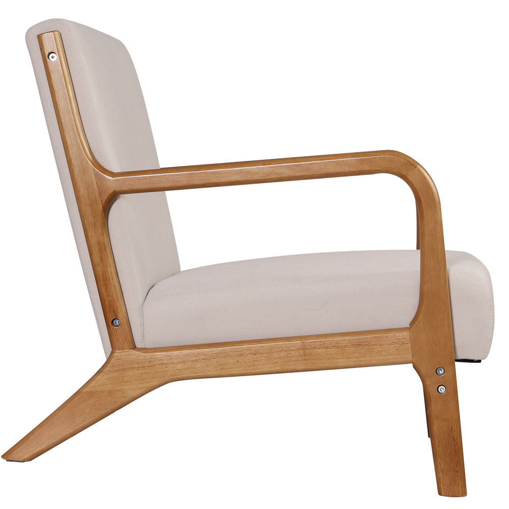 Artiss Armchair Fabric Beige Olive - Cosy Abode
