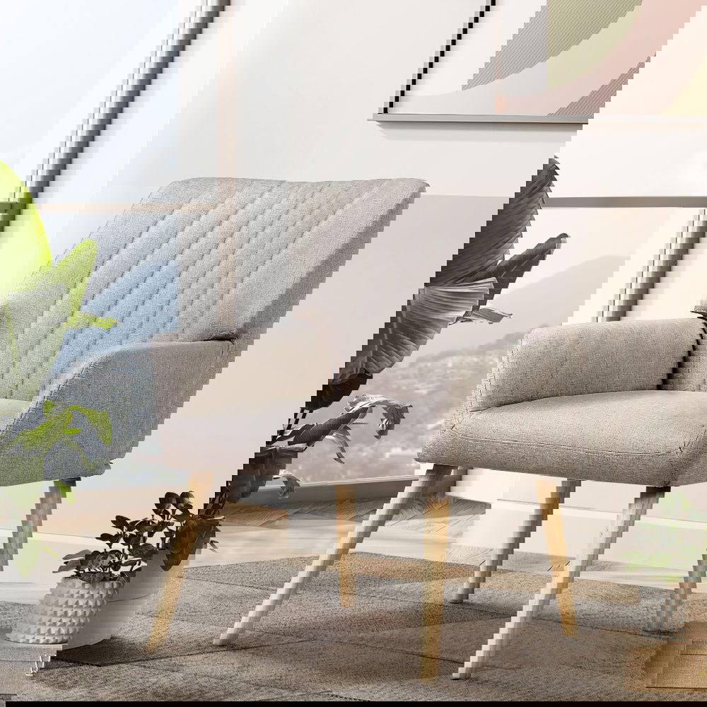 Artiss Armchair Fabric Beige Sebastini - Cosy Abode