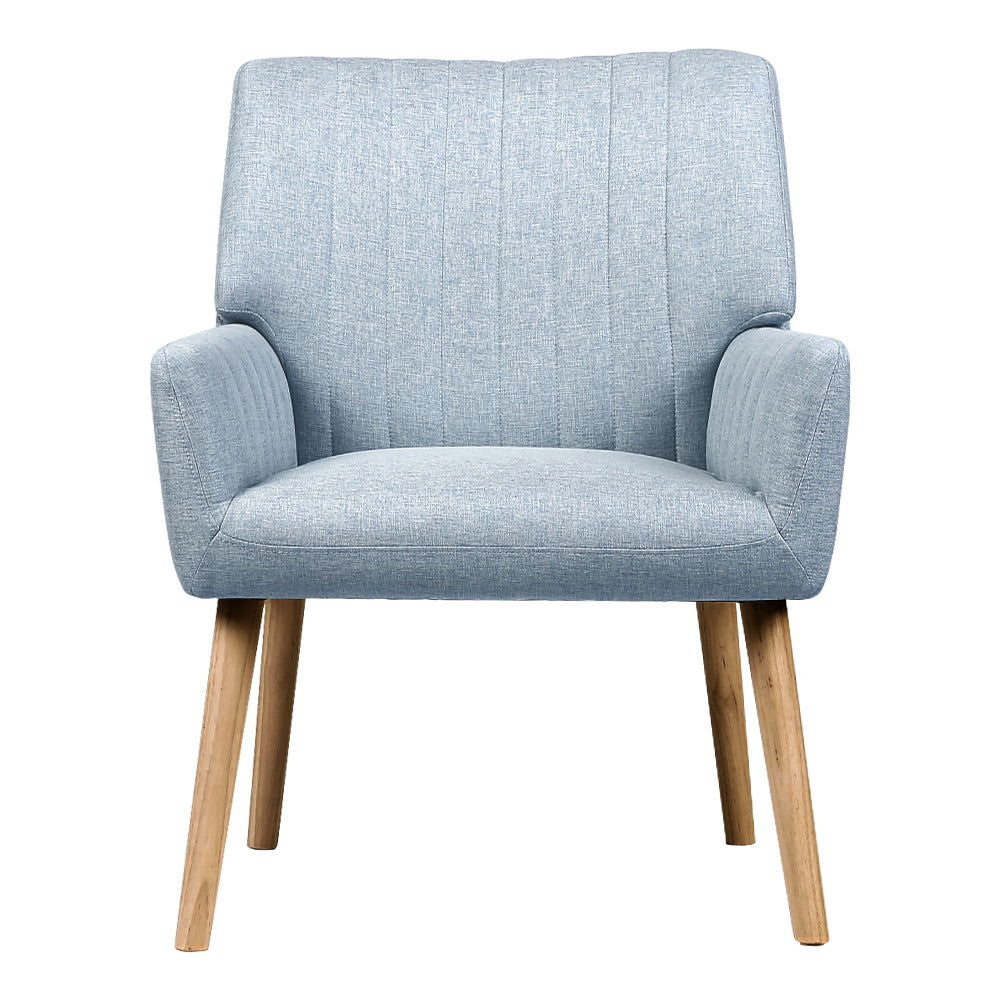 Artiss Armchair Fabric Blue Grey Sebastini - Cosy Abode
