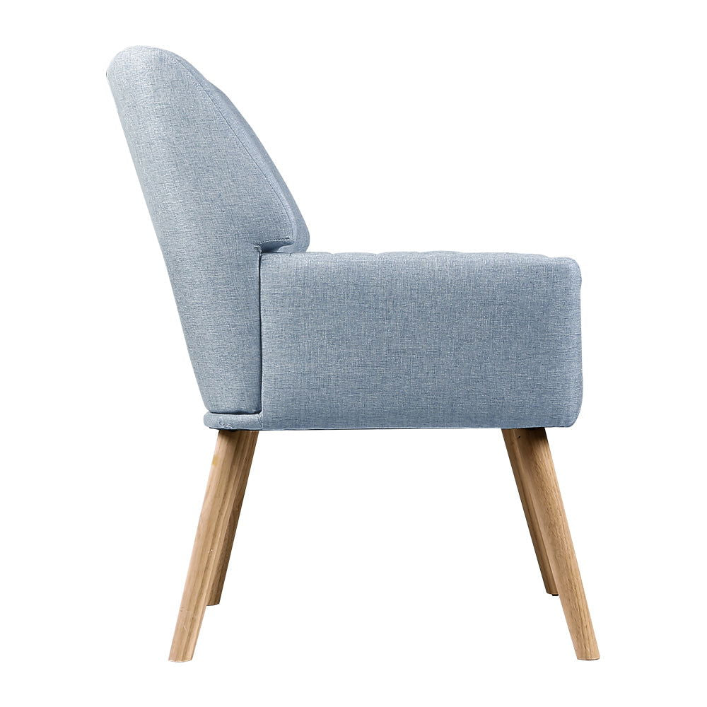 Artiss Armchair Fabric Blue Grey Sebastini - Cosy Abode
