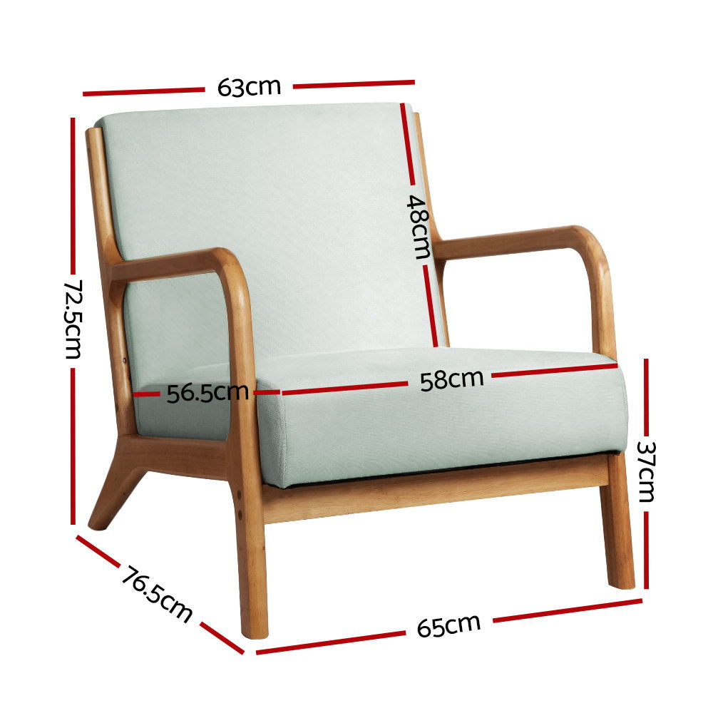 Artiss Armchair Fabric Grey Olive - Cosy Abode