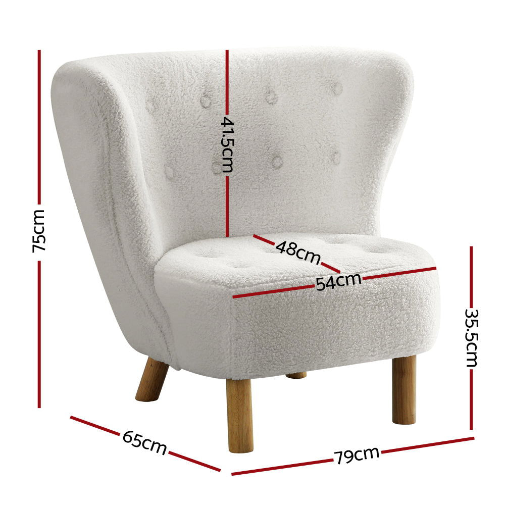 Artiss Armchair Lounge Accent Chair Armchairs Couch Chairs Sofa Bedroom White - Cosy Abode