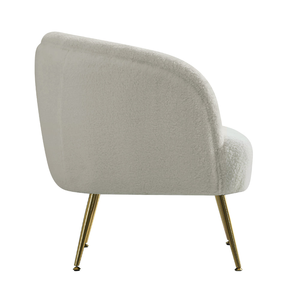 Artiss Armchair Lounge Chair Accent Chairs Armchairs Sherpa Boucle Sofa White - Cosy Abode