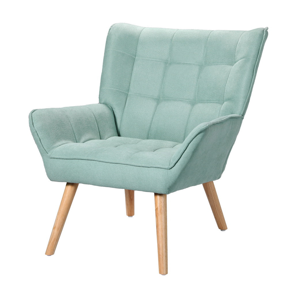 Artiss Armchair Lounge Chair Accent Chairs Sofa Linen Fabric Cushion Seat Blue - Cosy Abode