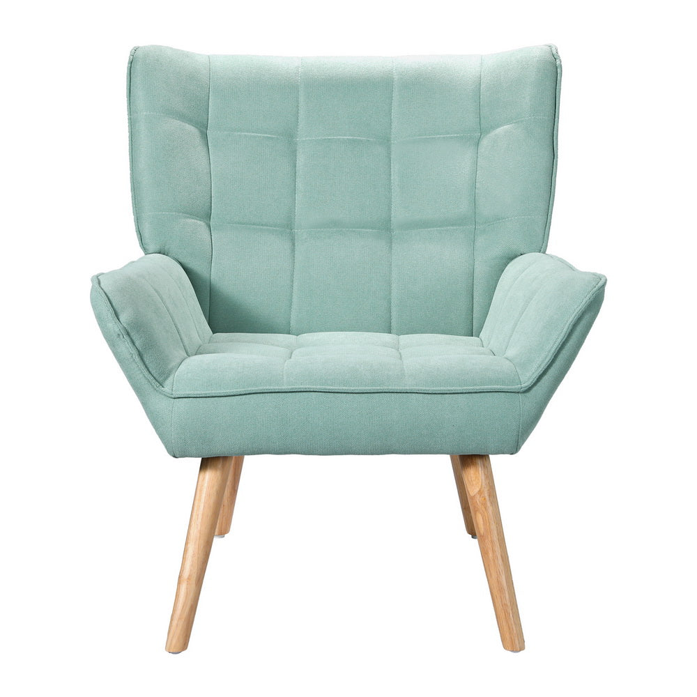 Artiss Armchair Lounge Chair Accent Chairs Sofa Linen Fabric Cushion Seat Blue - Cosy Abode
