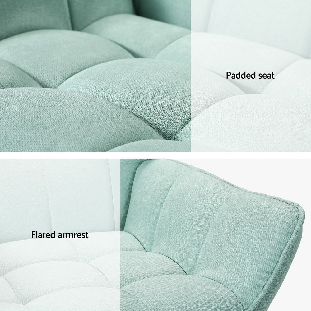 Artiss Armchair Lounge Chair Accent Chairs Sofa Linen Fabric Cushion Seat Blue - Cosy Abode