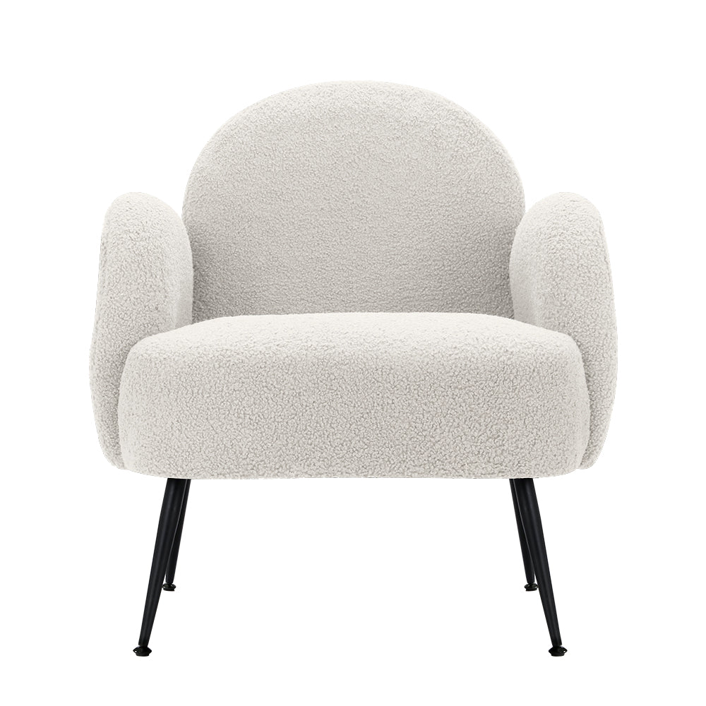 Artiss Armchair Lounge Chair Armchairs Accent Arm Chairs Sherpa Boucle White - Cosy Abode