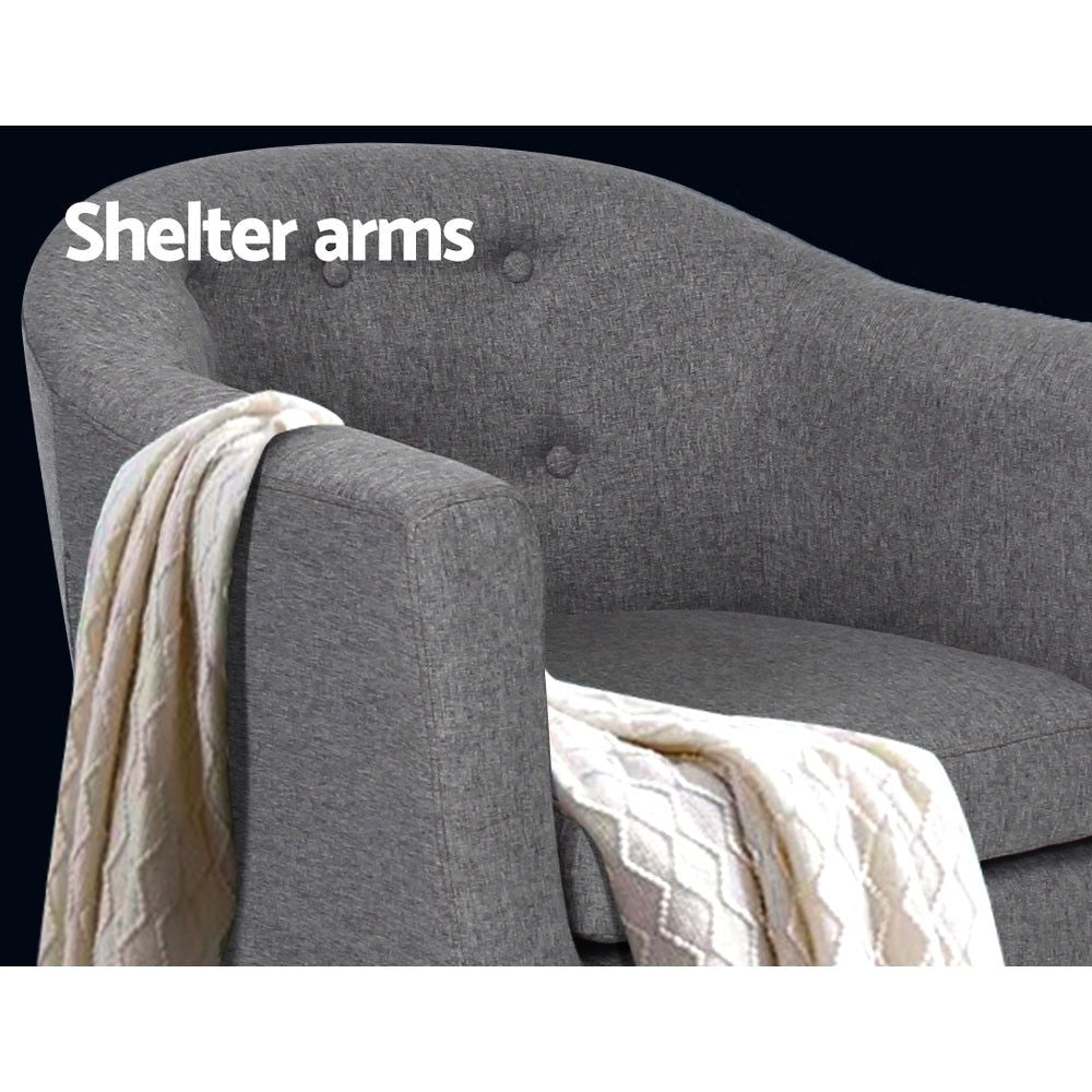 Artiss Armchair Tub Chair Grey Adora - Cosy Abode