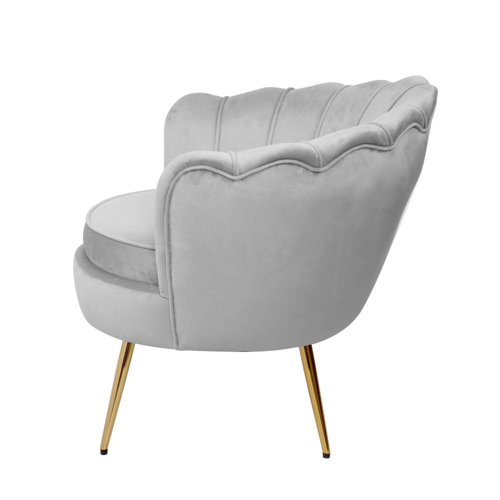 Artiss Armchair Velvet Grey Callista - Cosy Abode