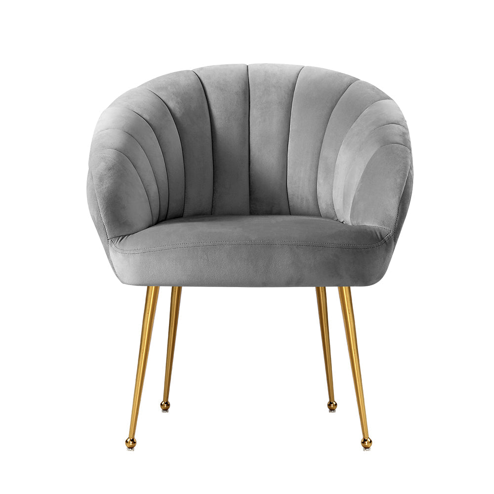 Artiss Armchair Velvet Grey Eloise - Cosy Abode