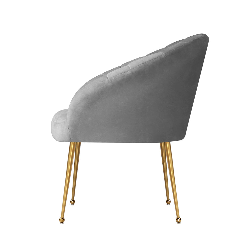 Artiss Armchair Velvet Grey Eloise - Cosy Abode