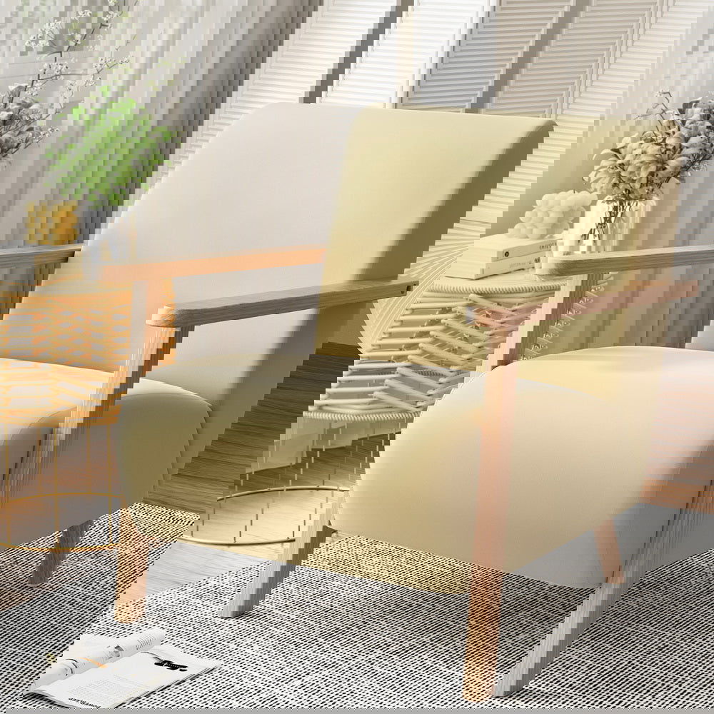 Artiss Armchair Velvet Yellow Olie - Cosy Abode