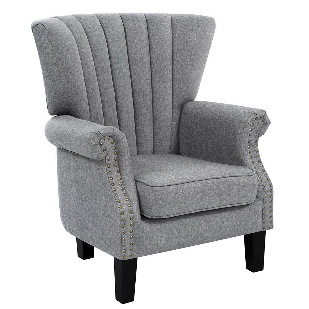 Artiss Armchair Wingback Grey Andrew - Cosy Abode