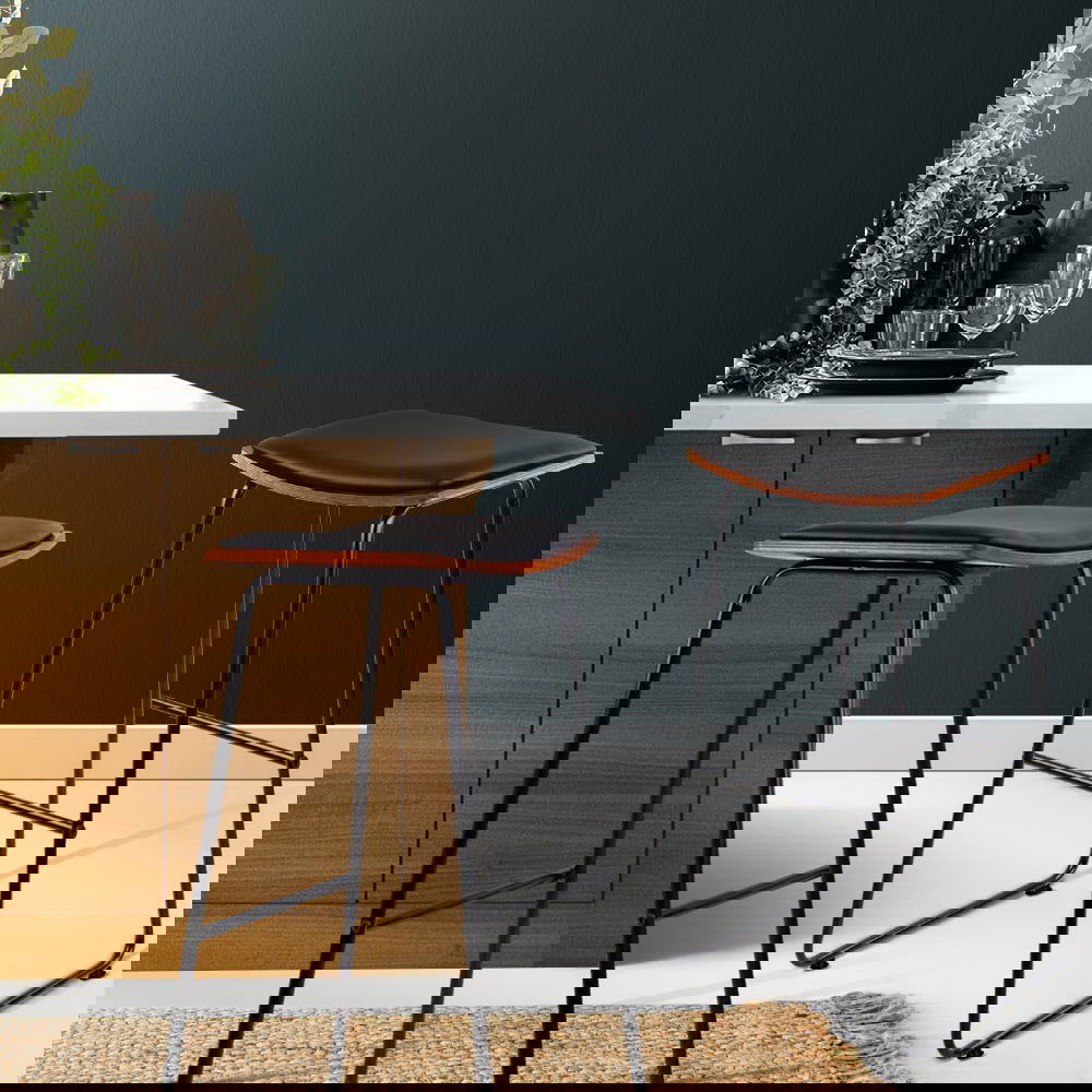 Artiss Bar Stools Kitchen Counter Stools Metal Chairs x2 - Cosy Abode