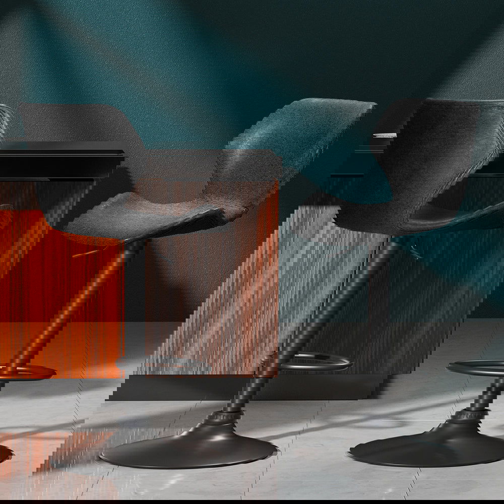 Artiss Bar Stools Kitchen Counter Stools Swivel Gas Lift Vintage Chairs Black x2 - Cosy Abode