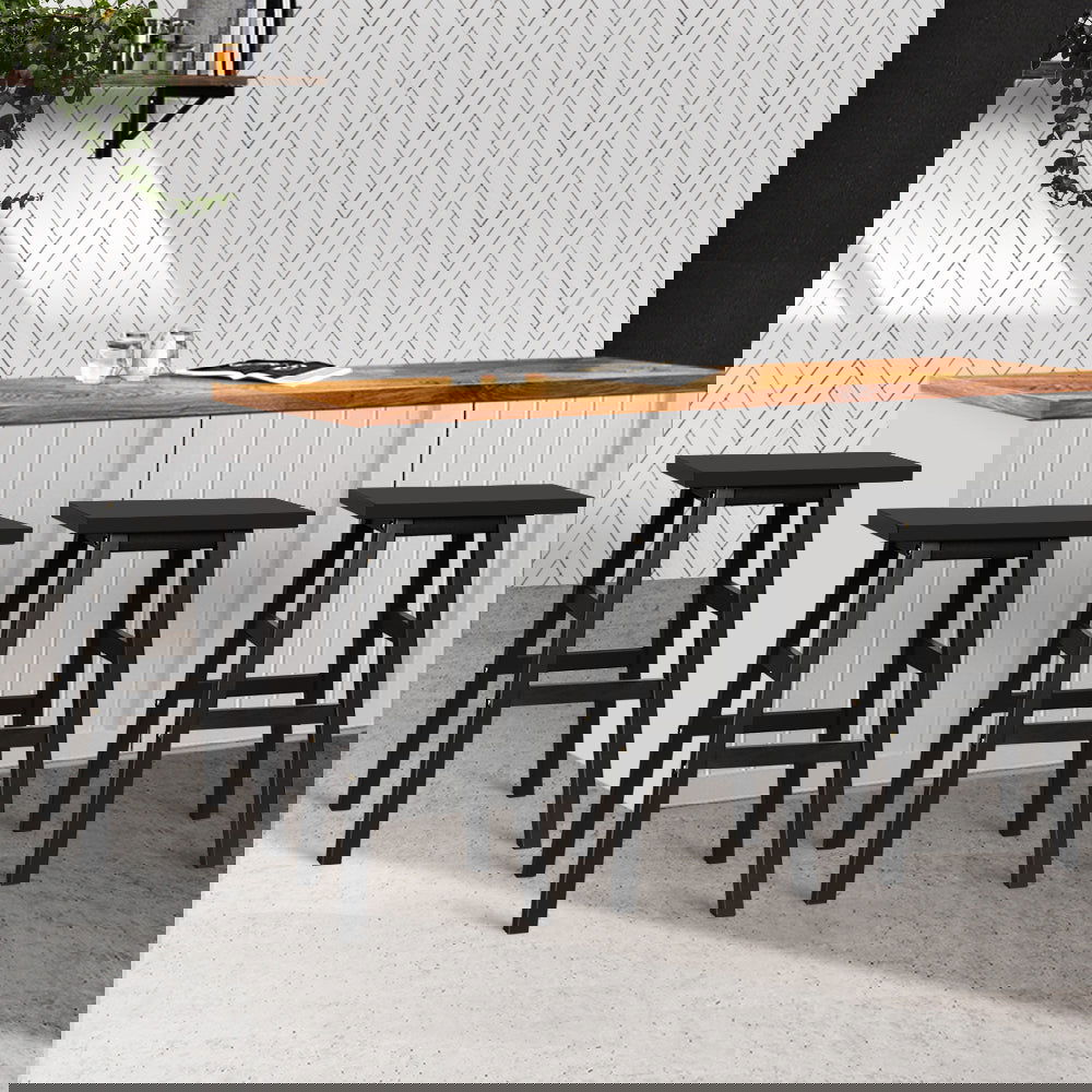 Artiss Bar Stools Kitchen Counter Stools Wooden Chairs Black x4 - Cosy Abode