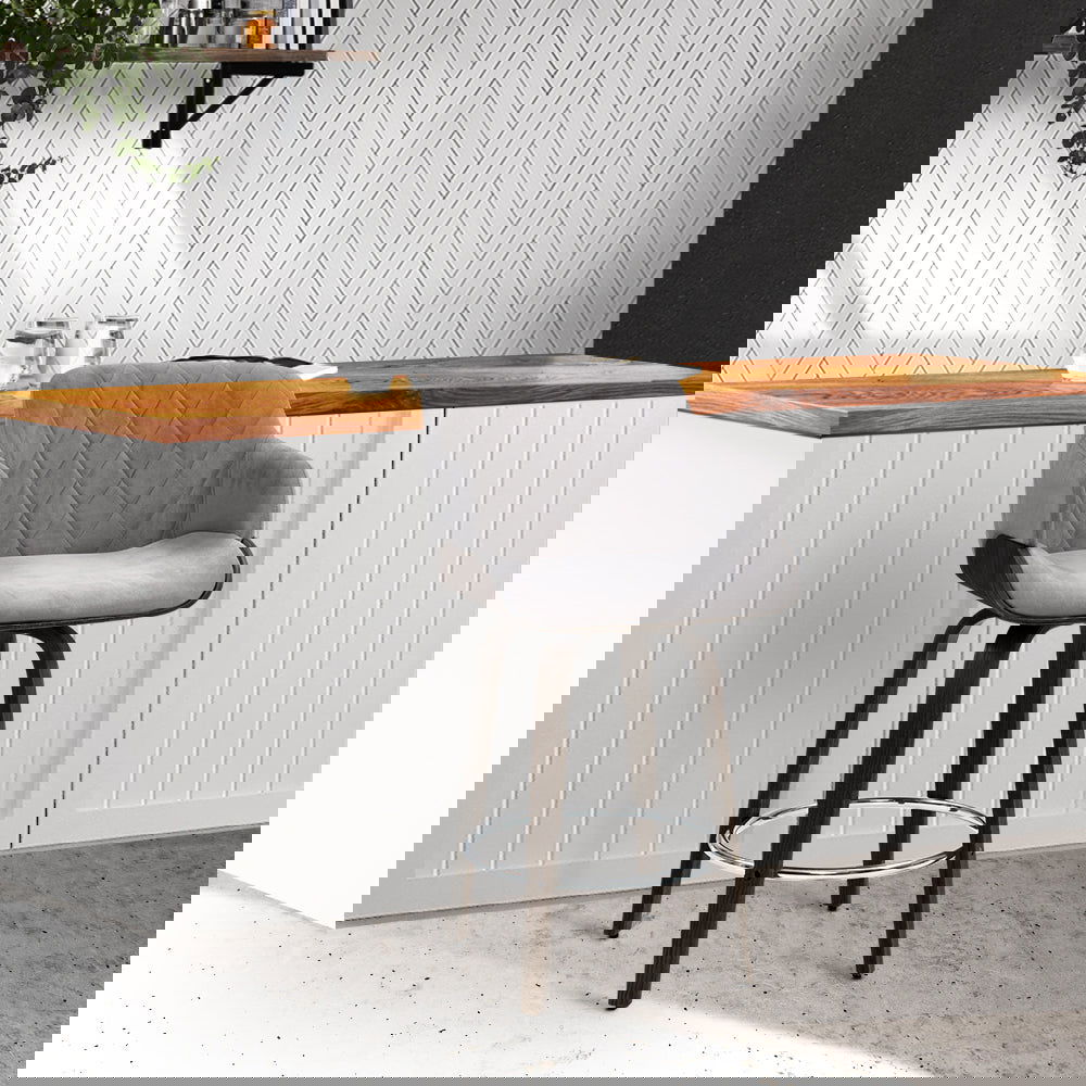 Artiss Bar Stools Swivel Velvet Padded Wooden - Cosy Abode