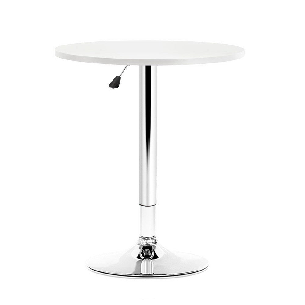 Artiss Bar Table Gas Lift Round White - Cosy Abode