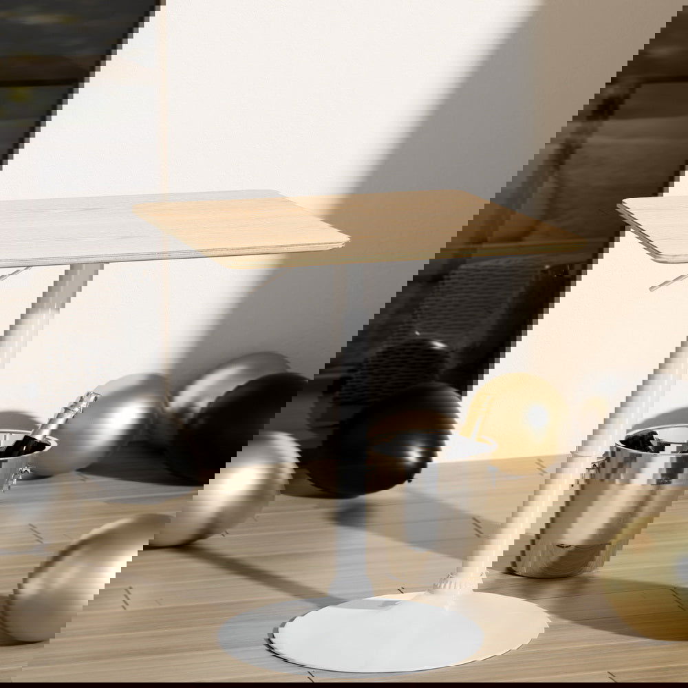 Artiss Bar Table Swivel Base Gas Lift Counter Dining Table 60CM Square Pine - Cosy Abode