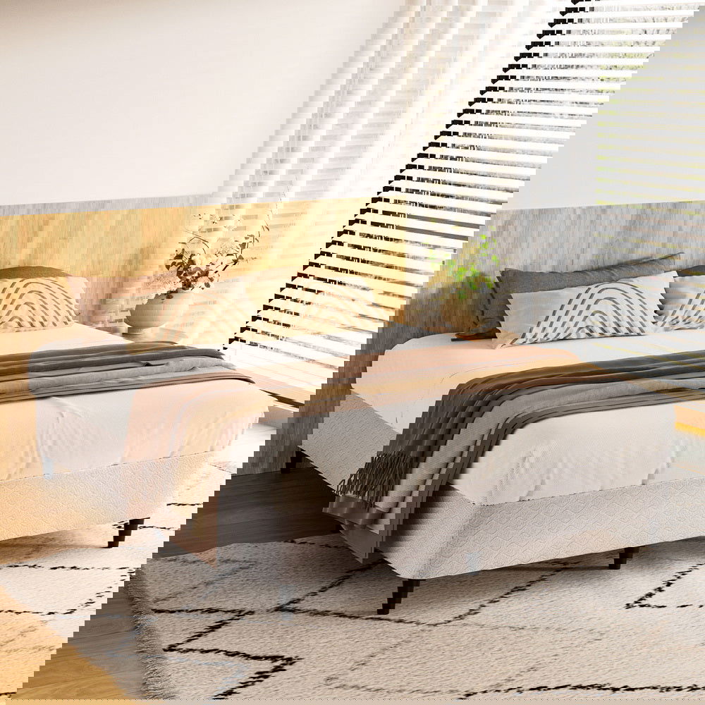 Artiss Bed Frame Double Size Metal Grey MASON - Cosy Abode