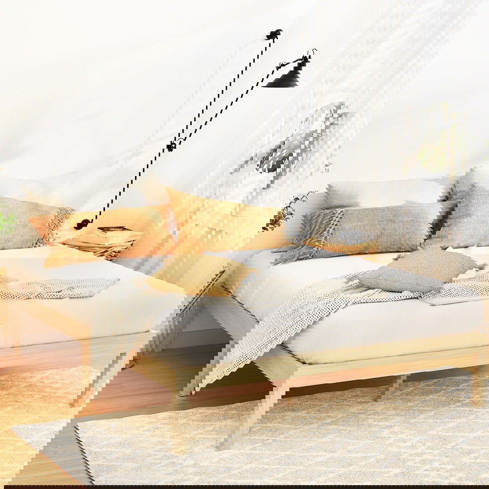 Artiss Bed Frame Double Size Wooden Base Mattress Platform Timber Pine BRUNO - Cosy Abode