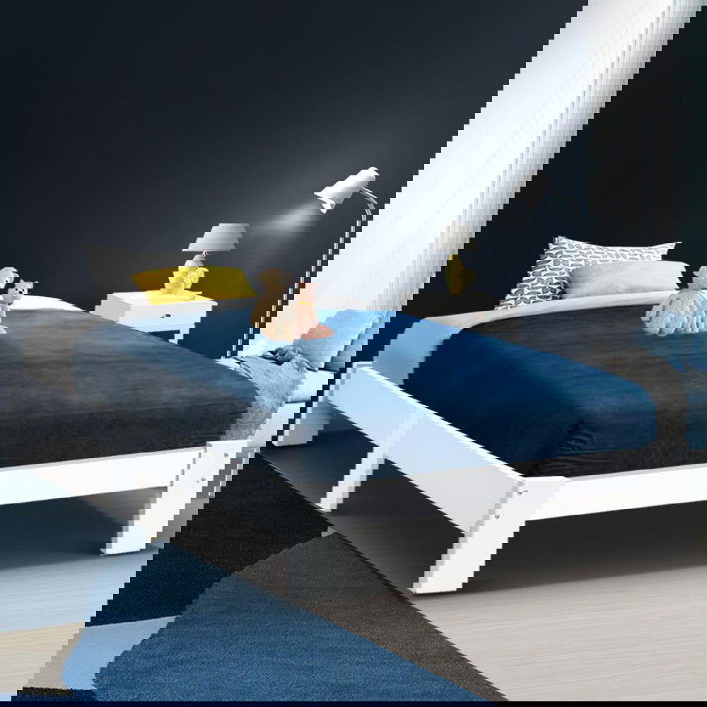 Artiss Bed Frame King Single Size Wooden White JADE - Cosy Abode