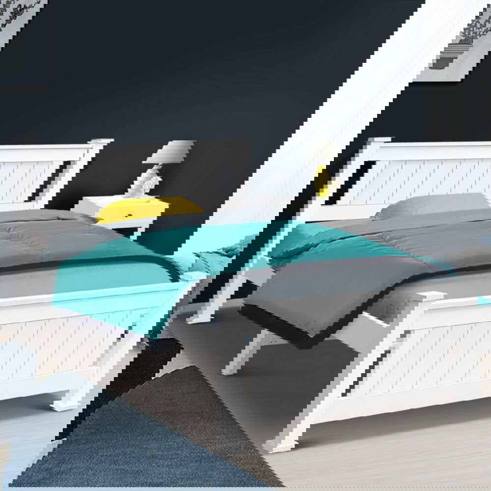 Artiss Bed Frame King Single Size Wooden White RIO - Cosy Abode