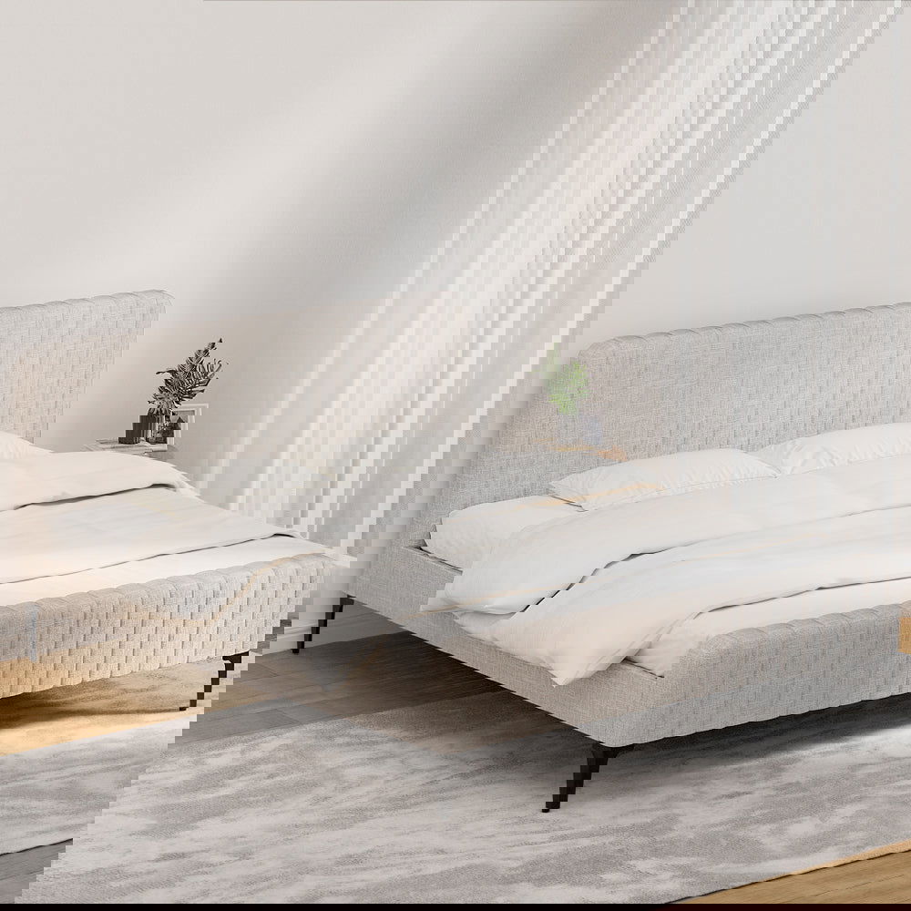 Artiss Bed Frame King Size Beige AMMY - Cosy Abode