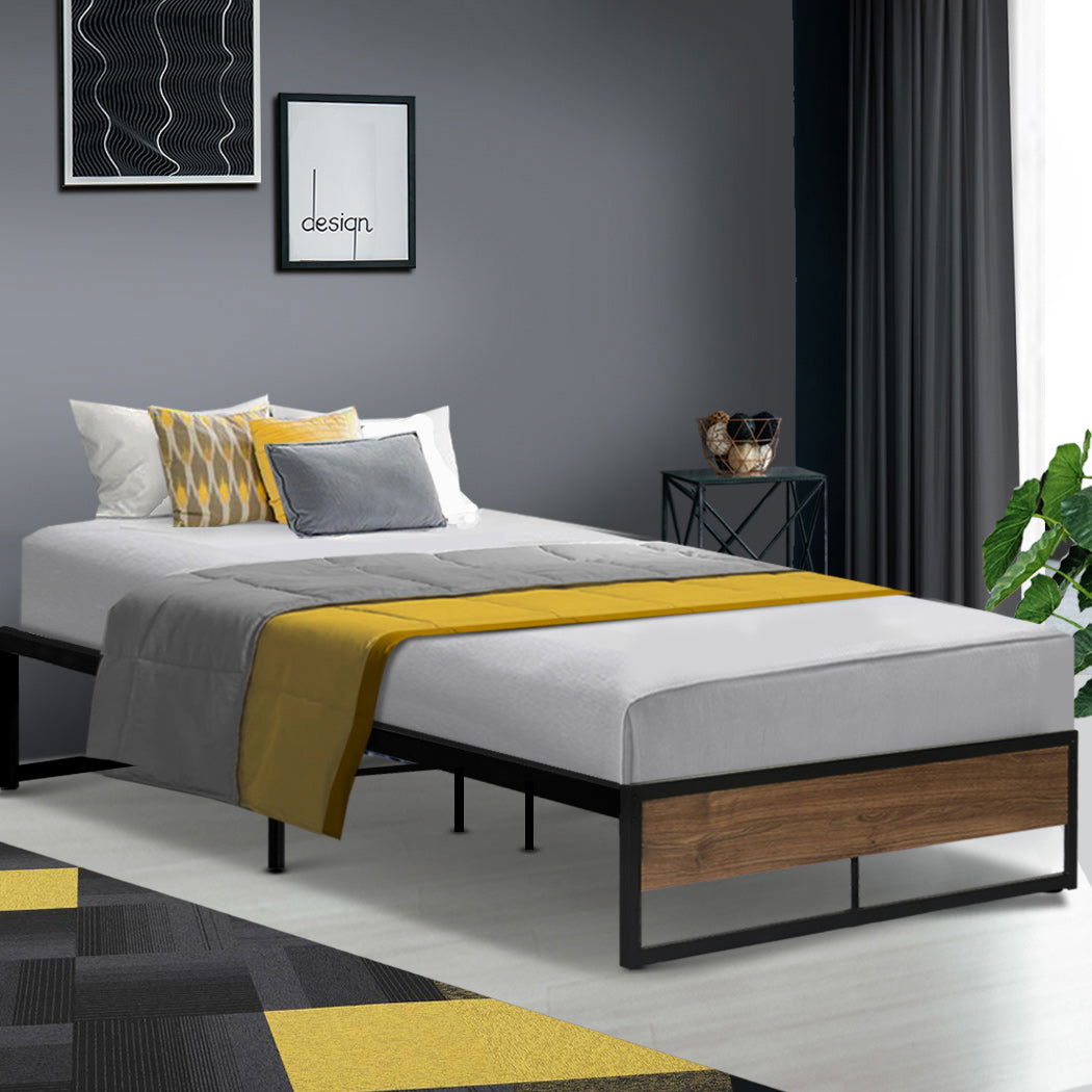 Artiss Bed Frame Metal Frame Bed Base OSLO - King Single - Cosy Abode